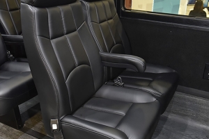 Luxury Black Leather Shuttle Seats