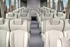 White Geometric Pattern Inlay - Sprinter Seat Installation