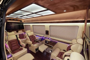 Custom Sprinter Seats in Luxurious Two-Tone Leather