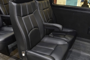 Luxury Black Leather Shuttle Seats