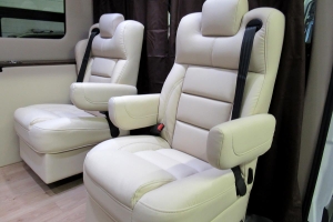 Custom White Leather Sprinter Seats - Diablo Model