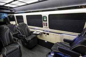Interior Shuttle Seating - Custom Made Captain Chairs with Rear Sofa Bench
